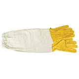 Перчатки (кожа) с нарукавниками желтые Плотные (BG01CG)